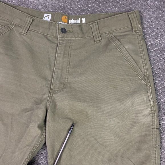 Carhartt Relaxed Fit Cryder Full Swing Pants Men's 36 x 30 Fits 36 x 28 Olive - Picture 4 of 16